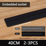 Bild in Galerie-Viewer laden, Wall power rail socket, kitchen aluminum expansion socket 40cm 50cm, built-in socket on countertop