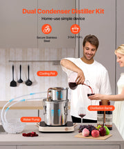 Bild in Galerie-Viewer laden, SucceBuy Alcohol Still 3 5 8Gal Stainless Steel Water Alcohol Distiller with Copper Coil Home Brewing Refining Fermentation Kit