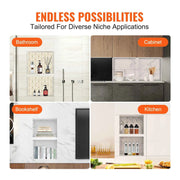 Bild in Galerie-Viewer laden, SucceBuy Shower Niche Ready for Tile Shelf Organizer Corners Niche Recessed Sealed Protection Soap Storage for Shower Bathroom