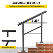 Load image into Gallery viewer, Amocart Outdoor Handrail 165LBS Load Aluminum 36 x 35\" Outdoor Stair Railing Handrail Fits 2-3 Steps with Screw K for Home