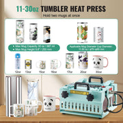 Load image into Gallery viewer, SucceBuy Tumbler Heat Press Machine 2 Station Heaters 11-30oz Mug Press Tumbler Press Sublimation Tumblers Cups and Mug 19.6lbs