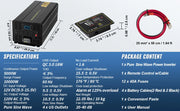 Bild in Galerie-Viewer laden, Amocart Pure Sine Wave Power Inverter 2500W/3500W/5000W 12V DC to 120V AC Aluminum Alloy LCD Screen & LED Indicators Power Use