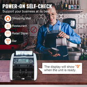 Load image into Gallery viewer, SucceBuy 1000 Pcs/Min Money Counter Business Cash Register Bill Counterfeit Bill Detector by UV/MG/IR/DD Function for Bank Store