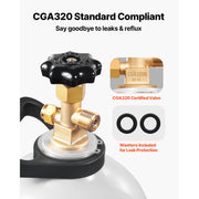 Load image into Gallery viewer, SucceBuy CO2 Tank 20 lbs New Aluminum Alloy Cylinder CO2 Air Tank with Light Spray Coating CGA320 Valve Purple Copper Siphon - AMOCART