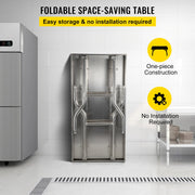 Bild in Galerie-Viewer laden, Amocart Folding Commercial Prep Table Commercial Worktable Workstation with Undershelf Folding Table for Home Kitchen
