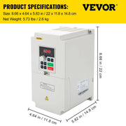 Load image into Gallery viewer, SucceBuy 2.2/3/4/7.5KW VFD Frequency Inverter 110V/220V 1/3P Input 3P Output Variable Frequency Drive CNC Motor Converter
