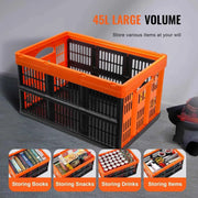 Load image into Gallery viewer, Amocart 45L 3/6 Pack Plastic Collapsible Storage Basket Folding Bins with Handles Stackable Containers for Clothes Grocery Toys