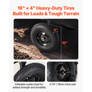 Load image into Gallery viewer, SucceBuy Garden Utility Trailer 10 Cu. Ft 500lbs ATV UTV Hauling Trailer Tow Behind Poly Dump Cart with 16" Tires for Lawn Mower - AMOCART