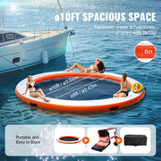 Bild in Galerie-Viewer laden, Amocart Inflatable Floating Dock 10x8FT Non-Slip Water Detachable Ladder Portable Carrying Bag Floating Platform Island Raft
