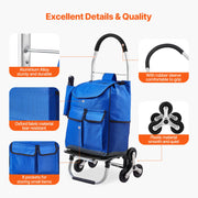 Load image into Gallery viewer, SucceBuy 36L Folding Shopping Cart Stair Climbing Handcart with Wheels & Oxford Cloth Bag Hand Truck for Grocery Laundry Storage - AMOCART