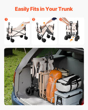 Load image into Gallery viewer, SucceBuy Collapsible Folding Wagon 550lb Load,220L Wagon Cart Converts to Bench Utility Wagon with Adjustable Handle for Camping