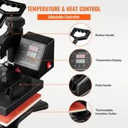 Load image into Gallery viewer, SucceBuy 12x10 In Dual Digital Heat Press Machine 650W Swing Away 360 Degree Rotation Transfer Sublimation Printing for T-Shirt