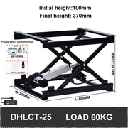 Load image into Gallery viewer, Electric Lifting Platform Tea Table 60/120/150kg Load Elevation Height Adjustable Remote Control Motor Drive Iron Frame