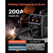 Load image into Gallery viewer, Amocart 5-in-1 MIG Welder 200Amp Pluse Mig Welding Machine Gas MIG/Flux Core MIG/Stick/Lift TIG/AU TIG with LCD Screen Display