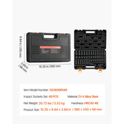 Load image into Gallery viewer, SucceBuy Impact Socket Set 1/2" / 3/8" Drive 26/48/65-Pcs Sockets 6-Point Socket Cr-V Alloy Steel Structure for Vehicles Repair - AMOCART