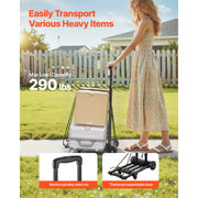 Bild in Galerie-Viewer laden, Amocart 290LBS Folding Hand Truck Collapsible Luggage Cart with 4 Wheels & Expandable Base Platform Dolly for Cargo Moving