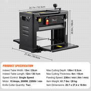 Load image into Gallery viewer, SucceBuy Thickness Planer 13inch Benchtop Planer & Two-Blade 15-Amp 1800W Powerful Motor Low Noise for DIY Woodworking Planing