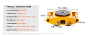 Load image into Gallery viewer, Amocart 6/8/12T Machinery Skate Dolly Industrial Mover with 4 PU Wheels & 360° Non-Slip Cap for Warehouse Workshop Factory