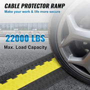 Load image into Gallery viewer, SucceBuy Cable Protector Ramp 1/3/5 PCS 2Channel Heavy Duty Wire Cord Cover Ramp with TPR Flip-Open Top Cover Traffic Speed Bump - AMOCART