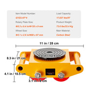 Load image into Gallery viewer, Amocart Machinery Skate Dolly Industrial Heavy Duty Mover with Handle 360° Swivel Wheels Non-Slip Cap for Warehouse Workshop