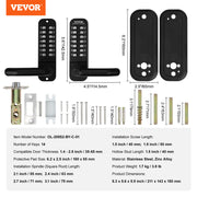 Load image into Gallery viewer, SucceBuy Mechanical Keyless Entry Door Lock Single/Double -Sided 14 Digit Keypad and Handle Embedded