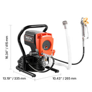 Load image into Gallery viewer, SucceBuy Stand Airless Paint Sprayer High Pressure Sprayer with Cart Cleaning Brush Hose Extension Rod Nozzles Paint Machine