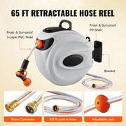 Load image into Gallery viewer, SucceBuy Retractable Hose Reel 180° Swivel Bracket Wall-Mounted Garden Water Hose Reel with 9-Pattern Nozzle Automatic Rewind