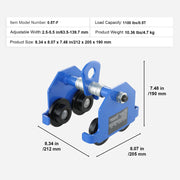 Load image into Gallery viewer, SucceBuy 0.5/1/2T Manual Push Beam Trolley with Dual Wheels Adjustable Width 2.5-5.5in Garage Hoist for Straight Curved I Beam - AMOCART