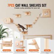 Load image into Gallery viewer, SucceBuy Wall Mounted Cat Shelves Cat Wall Shelves and Perches with Jumping Boards Hammocks & Cat Tree Cat Furniture and Shelves