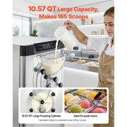Charger l'image dans la visionneuse de galerie, Amocart 2000/2400W Commercial Hard Ice Cream Machine with 6/10L 304 Stainless Steel Cylinder Auto Clean LED Panel for Snack Bar