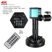 Bild in Galerie-Viewer laden, 4K Microscope For Electronics 48MP Digital Microscope Camera Optional 1-150x Lens LED Light Foldable Bracket Phone Pcb Soldering