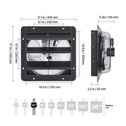 Load image into Gallery viewer, Amocart 10/12/14/18 inch Shutter Exhaust Fan Wall Mounted Attic Vent Fan with Variable Speed Controller AC Motor for Greenhouse