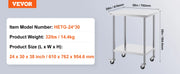 Bild in Galerie-Viewer laden, SucceBuy Stainless Steel Work Table 500 LBS Load Capacity w/4 Wheels 3 Adjustable Height Levels Heavy Duty Food Prep Worktable