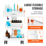 Charger l'image dans la visionneuse de galerie, Amocart Lab Trolley 3-Layer Rolling Cart Metal Mobile Trolley 220 lbs Weight Capacity for Lab Clinic Beauty and Salon
