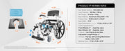 Bild in Galerie-Viewer laden, SucceBuy Shower Wheelchair 17.5in Bathroom Wheelchair for Inside Shower Adjustable Rolling Shower Chair for Disabled Adult