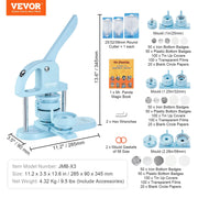 Load image into Gallery viewer, Amocart 3-IN-1 Button Maker Button Maker Machine with Panda Magic Book Ergonomic Arc Handle Punch Press Kit