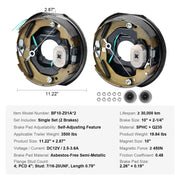 Bild in Galerie-Viewer laden, Amocart 2Pcs 3500/7000lbs Electric Trailer Brake Assembly Self-Adjusting Axle Backing Plates for Brake System Part Replacement