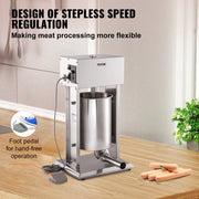 Load image into Gallery viewer, SucceBuy 10L/15L Electric Sausage Stuffer Stainless Steel Making Sausage Machine Commercial Grade with 4 Filling Funnel for Home