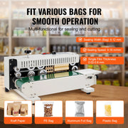 Load image into Gallery viewer, SucceBuy Horizontal Bag Band Sealing Machine Continuous Band Sealer Machine Carbon Steel for 0.02-0.8 mm Plastic Bags Films