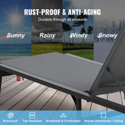 Charger l'image dans la visionneuse de galerie, Amocart Chaise Lounge Chair Outdoor Aluminum Patio LoungeFolding Pool Lounge Recliner Full Flat for Patio Beach Pool Dark Grey