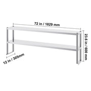 Load image into Gallery viewer, SucceBuy Stainless Steel kitchen worktable Overshelf with Height Adjustable Overshelf Prep Work Table for Kitchen Restaurant