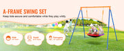 Charger l'image dans la visionneuse de galerie, SucceBuy Swing Sets for Backyard 600lbs Capacity Swing Set with 1 Saucer Swing Seat 2 Belt Swing Seats Swingset Outdoor for Kids