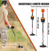 Load image into Gallery viewer, Amocart Metal Detector 8Inch Waterproof Search Coil & High Accuracy Pointer Display Adjustable 38''-49'' Aluminum Stem Detector