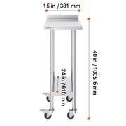 Load image into Gallery viewer, SucceBuy Stainless Steel Work Table Commercial Food Prep Worktable with Casters Heavy Duty Prep Worktable for Restaurant Home - AMOCART