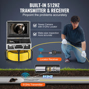 Load image into Gallery viewer, SucceBuy Sewer Camera 165 ft/50 m Self-Leveling Drain Inspection Camera with 9" 1080P HD Screen and 512Hz Locator for Duct Pipe