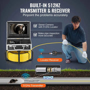 Load image into Gallery viewer, Amocart Sewer Camera 165 ft/50 m Self-Leveling Drain Inspection Camera with 9" 1080P HD Screen and 512Hz Locator for Duct Pipe