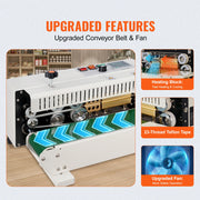 Load image into Gallery viewer, SucceBuy Horizontal Bag Band Sealing Machine Continuous Band Sealer Machine Carbon Steel for 0.02-0.8 mm Plastic Bags Films