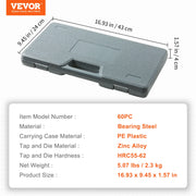 Load image into Gallery viewer, Tap and Die Set 40PCs 60PCs 80PCs 110/116PCs Metric SAE Standard Bearing Steel Taps and Dies Essential Threading Tool