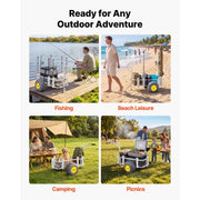 Load image into Gallery viewer, Amocart 200LBS Foldable Beach Fishing Cart with Carbon Steel Frame 13in PU Balloon Tires & 7 Rod Holders for Outdoor Activities
