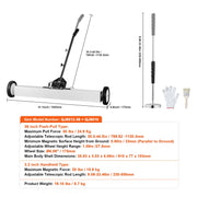 Load image into Gallery viewer, SucceBuy 36-Inch Magnetic Sweeper with Wheels 55 lbs Capacity Telescoping Magnetic Pickup Tool Adjustable for Workshop Garage - AMOCART